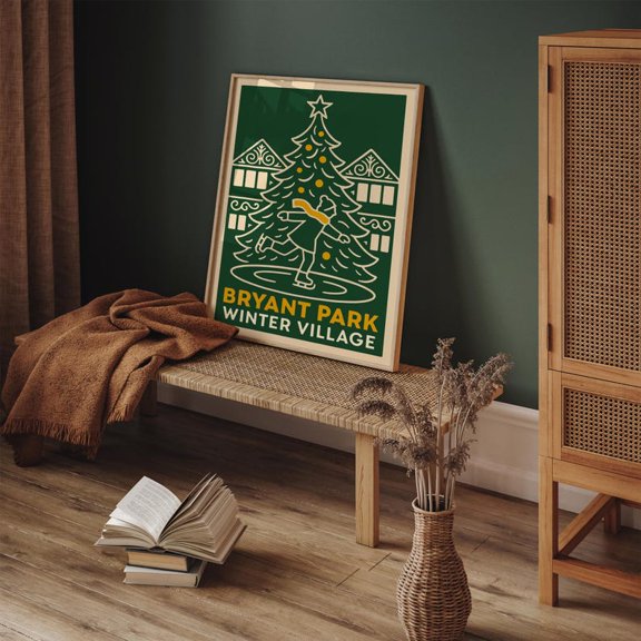 Bryant Park Winter Village Poster, Unframed Size 24x36