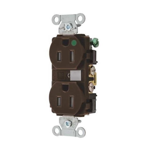 Bryant Receptacle,15A,125VAC,Duplex Outlet 8200HBTR