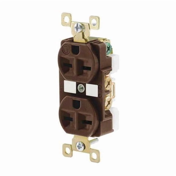 Straight Blade Receptacle, 6-15R, 15 A, 250V AC, 2 Pole, 3 Wire, Flush Mount, Grounded
