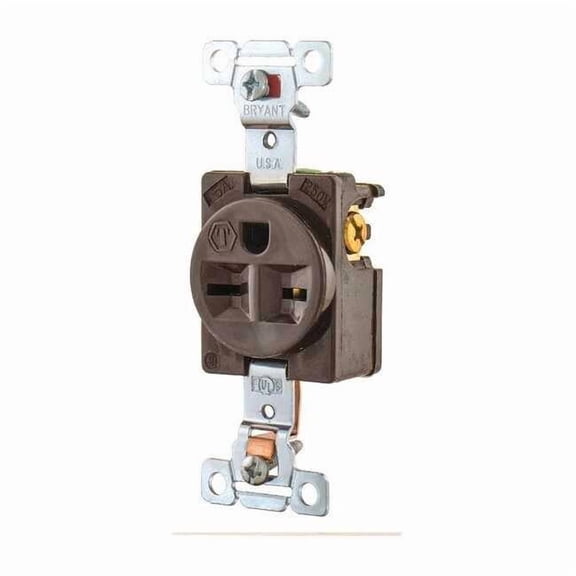 Bryant Receptacle,Brwn,15A,Nylon,1.5 HP,2 Poles 5661