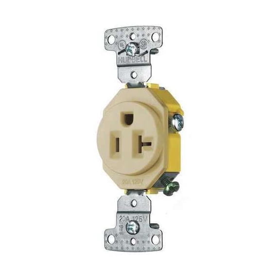 Bryant Receptacle,Ivory,1.0 HP,20A,3 Wires RR201I