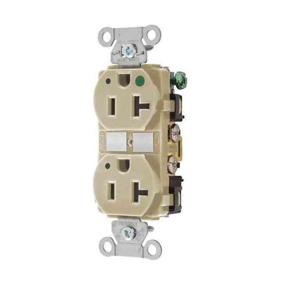 Bryant Receptacle,Ivory,1.0 HP,Mounting Flush 8300HBIL