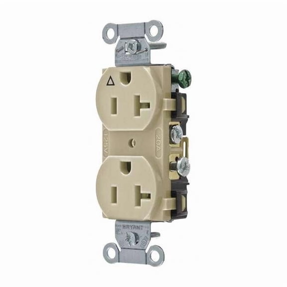 Bryant Receptacle,Ivory,3 Wires,Side Winning CR20IGI
