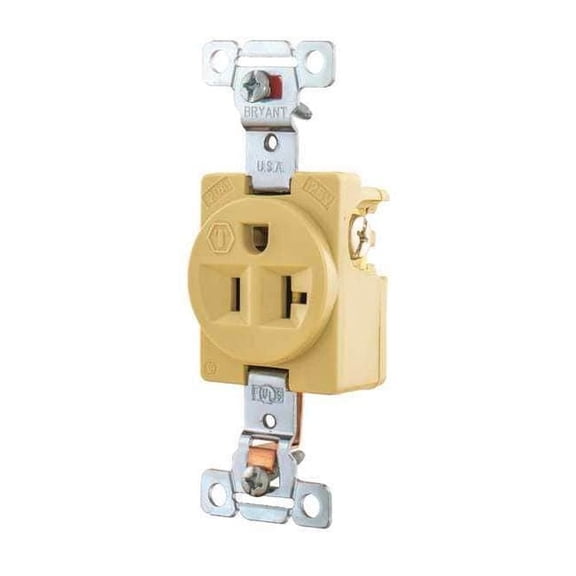 Bryant Receptacle,Ivory,Nylon,1.0 HP,2 Poles 5361I