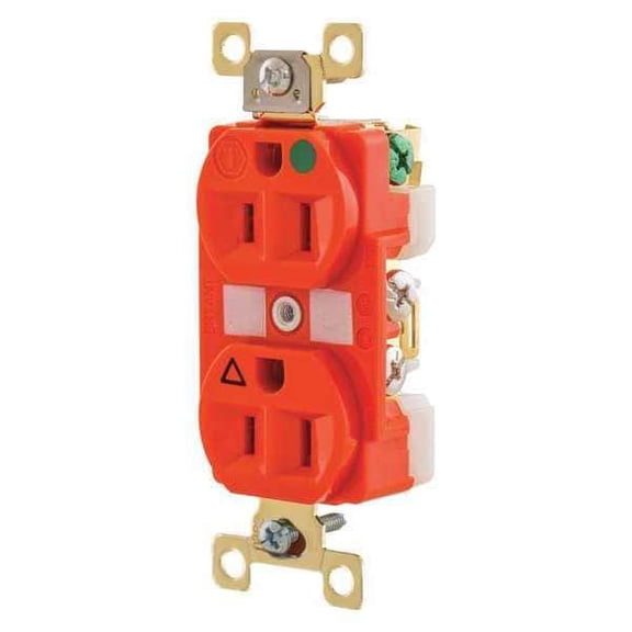 Bryant Receptacle,Orange,15A,0.5 HP,2 Poles BRY8200IG