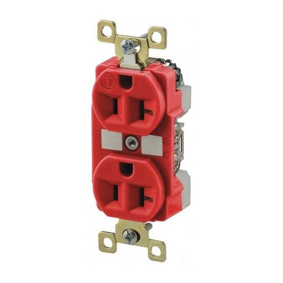 Bryant Receptacle,Red,20A,Duplex Receptacles BRY5362RED