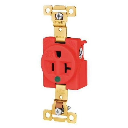 Bryant Receptacle,Red,Hospital Grade,125VAC 8310RED