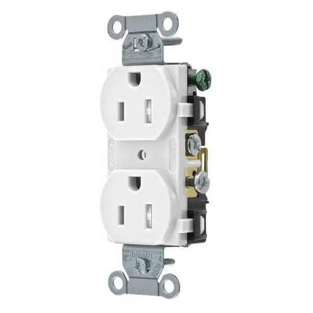 Bryant Receptacle,White,Nylon,0.5 HP,2 Poles CRS15WTR