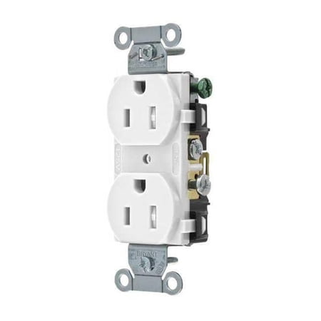 Bryant Receptacle,White,Nylon,0.5 HP,2 Poles CRS15WTR