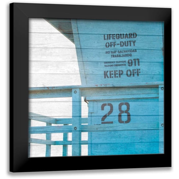 Bryant, Susan 12x12 Black Modern Framed Museum Art Print Titled - Life Guard Beach Shack