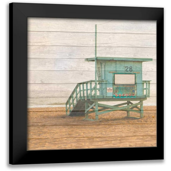 Bryant, Susan 12x12 Black Modern Framed Museum Art Print Titled - Lifeguard House On Wood