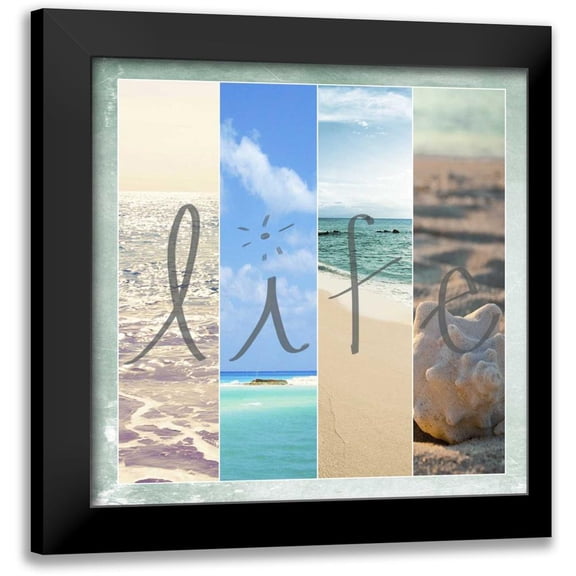 Bryant, Susan 12x12 Black Modern Framed Museum Art Print Titled - Sea Life Border