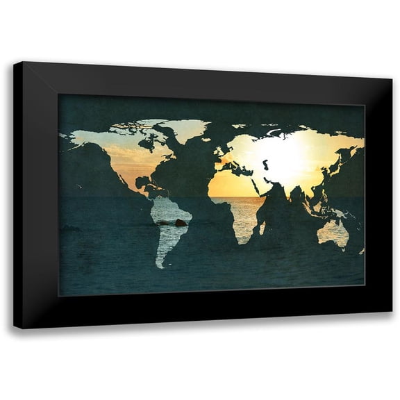 Bryant, Susan 14x11 Black Modern Framed Museum Art Print Titled - Coastal Map