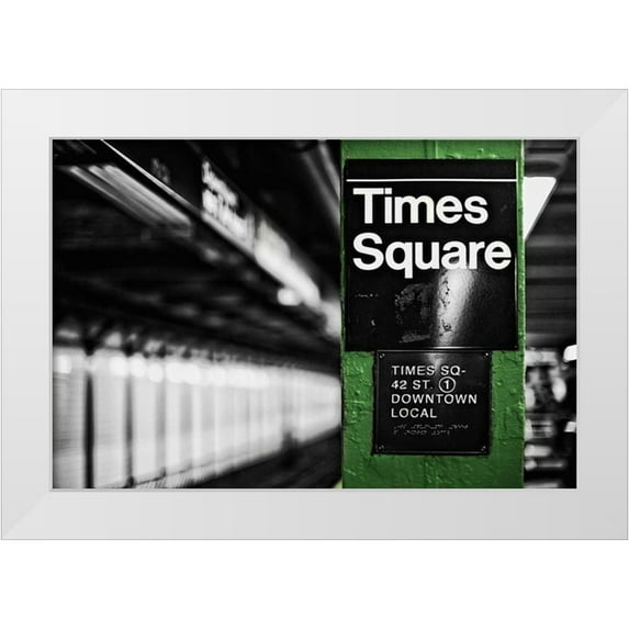Bryant, Susan 14x11 White Modern Wood Framed Museum Art Print Titled - Times Square Subway Green