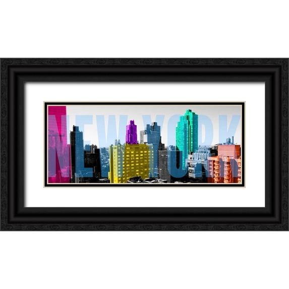 Bryant, Susan 14x8 Black Ornate Wood Framed with Double Matting Museum Art Print Titled - Neon NYC