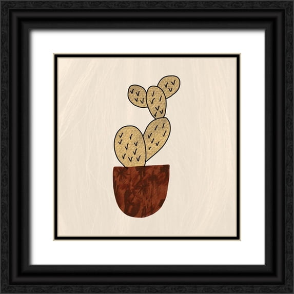 Bryant, Susan 20x20 Black Ornate Wood Framed with Double Matting Museum Art Print Titled - Cacti Plant