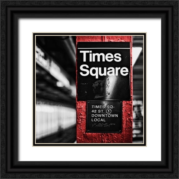 Bryant, Susan 20x20 Black Ornate Wood Framed with Double Matting Museum Art Print Titled - NY Subway Border II