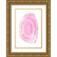 thumbnail image 1 of Bryant, Susan 23x32 Gold Ornate Wood Framed with Double Matting Museum Art Print Titled - Pink Watercolor Agate III, 1 of 4