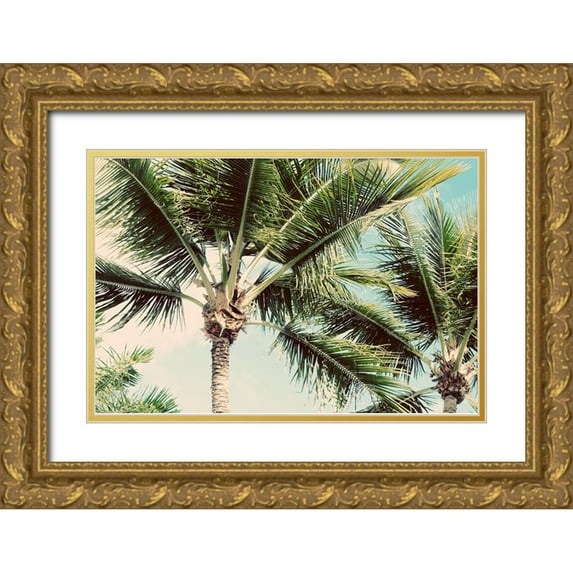 Bryant, Susan 24x17 Gold Ornate Wood Framed with Double Matting Museum Art Print Titled - Palm Scene