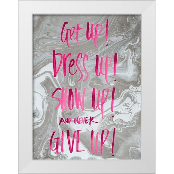 Bryant, Susan 25x32 White Modern Wood Framed Museum Art Print Titled - Never Give Up Grey Marble