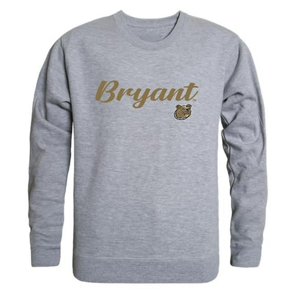 Bryant University Script Crewneck T-Shirt, Heather Grey - Extra Large