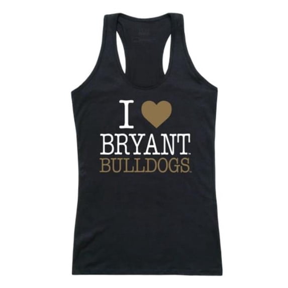 Bryant University Women Love Tank Top, Black & White - Medium
