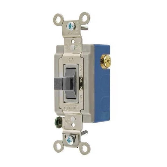 Wall Switch, 15A, Gray, Toggle, 1/2 to 2 HP 4821GRY