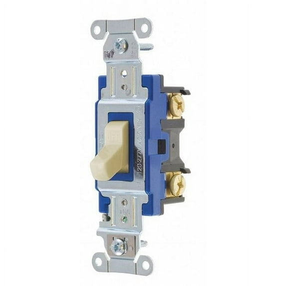 Bryant Wall Switch,15A,Ivory,1-Pole Type,Toggle 4801BI