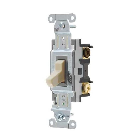 Bryant Wall Switch, 20A, Ivory, Toggle, 1 to 2 HP BRYCSB320BI