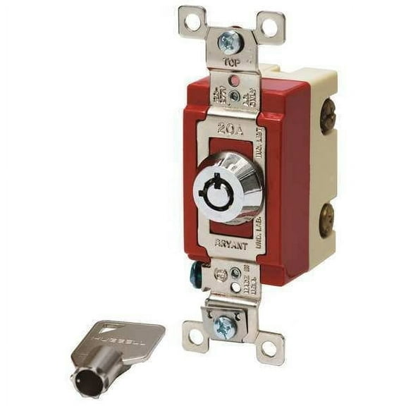 Bryant Wall Switch,20A,Stainless Steel,Locking 4902RKL