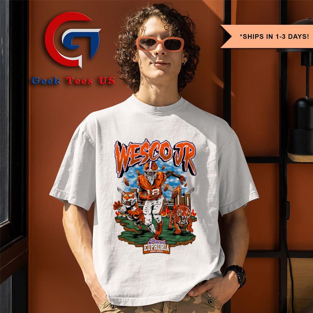 Bryant Wesco Jr. 12 Clemson Tee Tigers Football Graphic Shirt Shirt