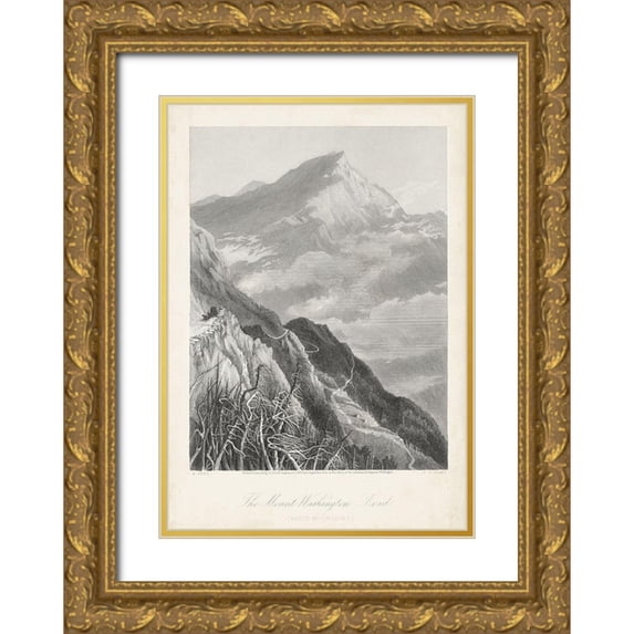 Bryant, William Cullen 11x14 Gold Ornate Wood Framed with Double Matting Museum Art Print Titled - The Mount Washington Road