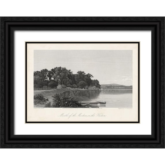 Bryant, William Cullen 14x11 Black Ornate Wood Framed with Double Matting Museum Art Print Titled - Mouth of the Moodna-on the Hudson