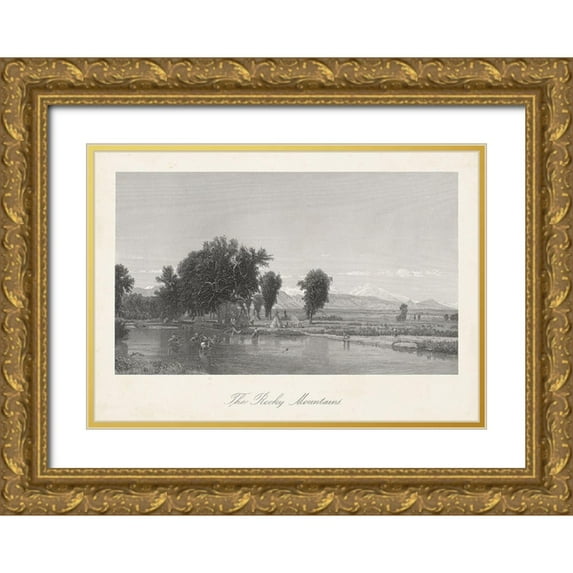 Bryant, William Cullen 14x11 Gold Ornate Wood Framed with Double Matting Museum Art Print Titled - The Rocky Mountains