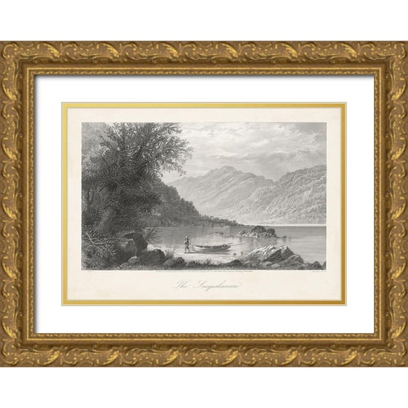 Bryant, William Cullen 14x11 Gold Ornate Wood Framed with Double Matting Museum Art Print Titled - The Susquehanna