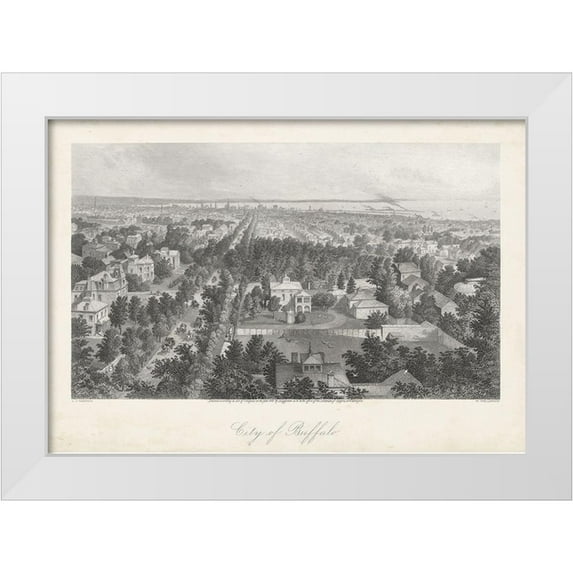 Bryant, William Cullen 14x11 White Modern Wood Framed Museum Art Print Titled - City of Buffalo