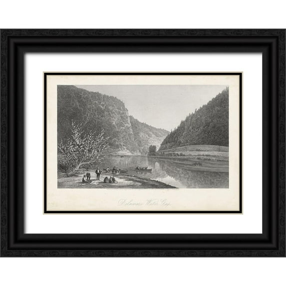 Bryant, William Cullen 18x14 Black Ornate Wood Framed with Double Matting Museum Art Print Titled - Delaware Water Gap
