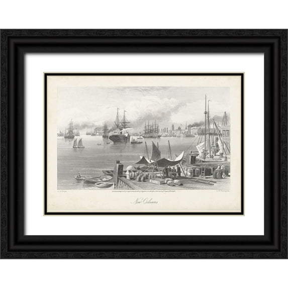 Bryant, William Cullen 32x24 Black Ornate Wood Framed with Double Matting Museum Art Print Titled - New Orleans