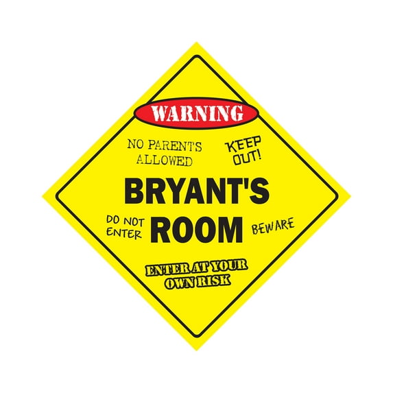 Bryant's Room Sign Crossing Zone Xing | Indoor/Outdoor | 20" Tall kids bedroom decor door children's name boy girl