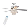 thumbnail image 1 of Bryanya 5-Blade 52-Inch Chrome Lighted Ceiling Fans with Crystal Shade (Remote Controlled), 1 of 5