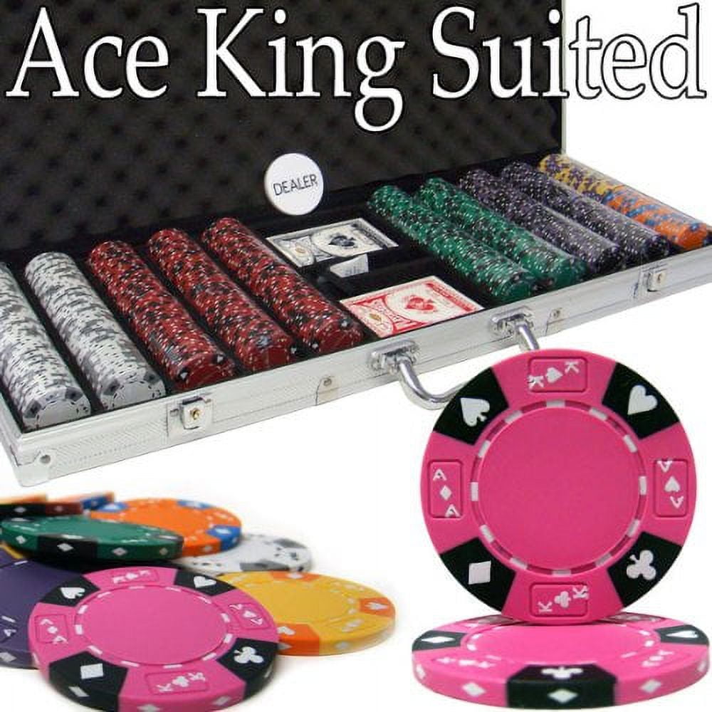  Showdown Poker Chips Set - 750 Heavyweight (13.5-Gram) Clay  Composite Chips, Cards, Dice, Dealer Button, & Aluminum Case - Professional  Casino Supplies, Kits, Holders, & Storage Container : Toys & Games