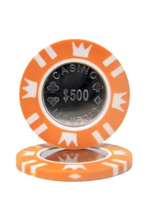 BRY000613U 15 g Coin Inlay Heavyweight Metal 5000 Dollar Poker Chips - Pack of 25