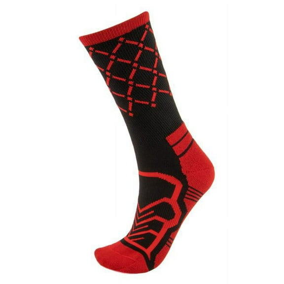 Brybelly Basketball Compression Socks, Black & Red - Medium