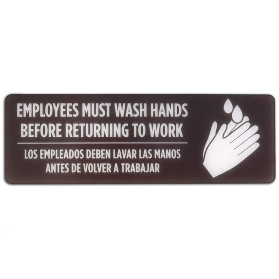 Brybelly Bilingual Spanish & English Employees Must Wash Hands Sign 1 Sign