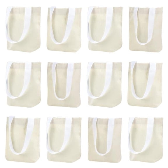 Brybelly 8" Canvas Tote Bags, 12-pack