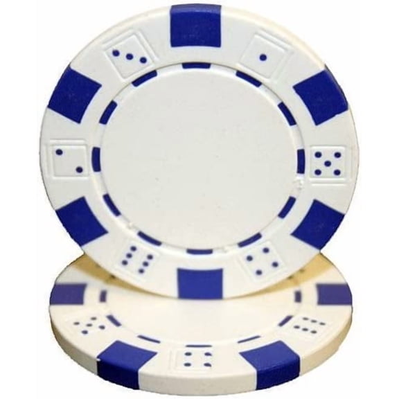 Brybelly Clay Composite Striped Dice 11.5-gram Poker Chips (100-pack) - Blank Non-denominated Custom Cash Games and Home Casino Nights