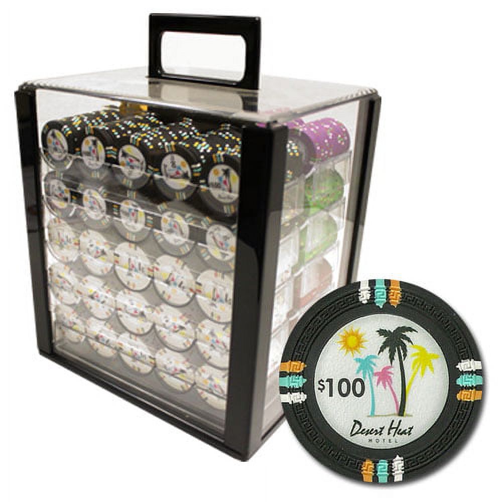 Juego De 1000 Fichas De Póquer Claysmith 'Rock & Roll' - 13.5g, Caso Acrílico, Con Bandejas, Para Casa