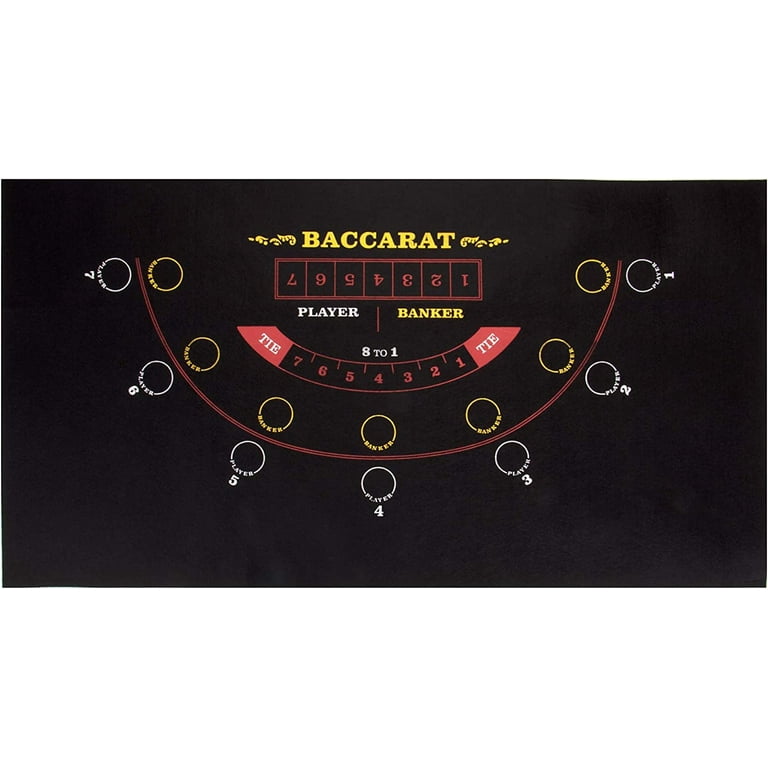 Brybelly Casino Baccarat Mini Felt - 36 x 18 in. Tabletop Game Mat
