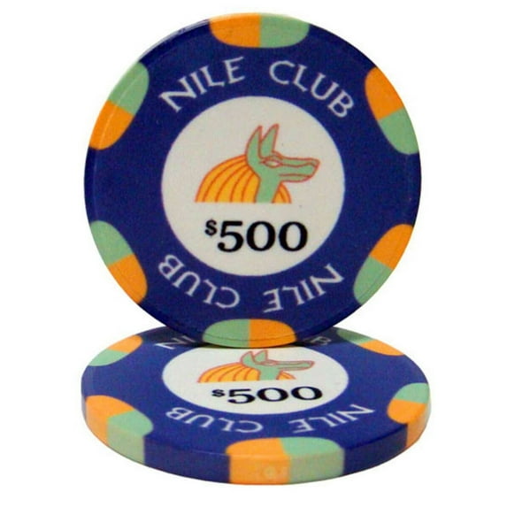 Brybelly CPNI-25 Nile Club 10 Gram Ceramic Poker Chip (25 Pack)-$500