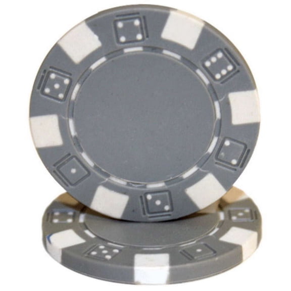 Brybelly Holdings CPSD-GRAY-25 Roll of 25 - Striped Dice 11.5 gram - Gray